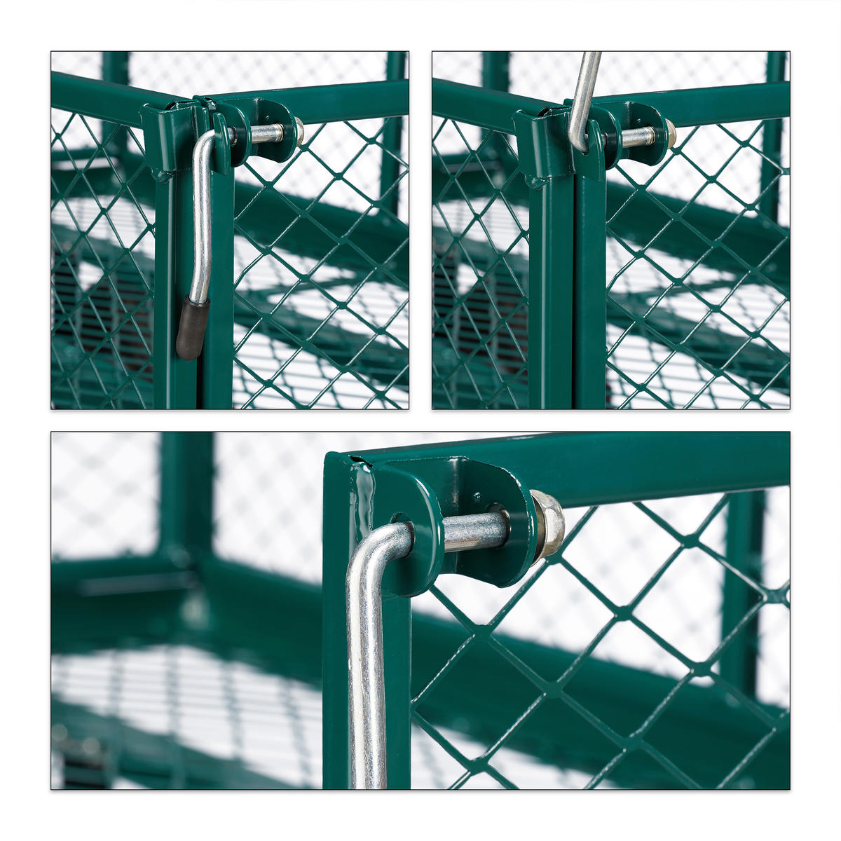 HANDWAGEN - Dunkelgrün, Kunststoff/Metall (50/50/110cm) - Relaxdays