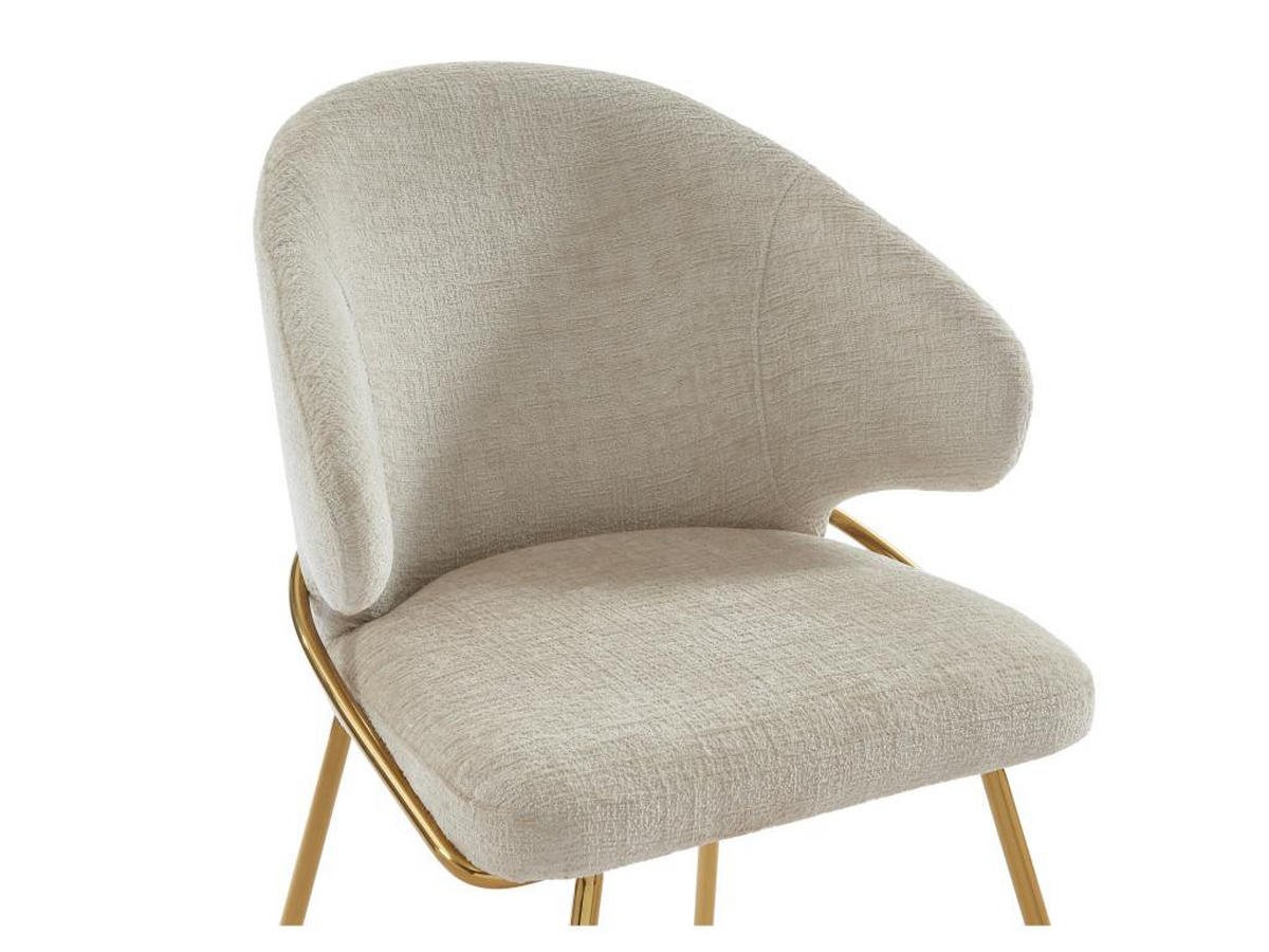 STUHL 2er-Set - Stoff & goldfarbenes Metall - Beige - LUXIVA - Beige, Textil (62/85/60cm) - Pascal Morabito