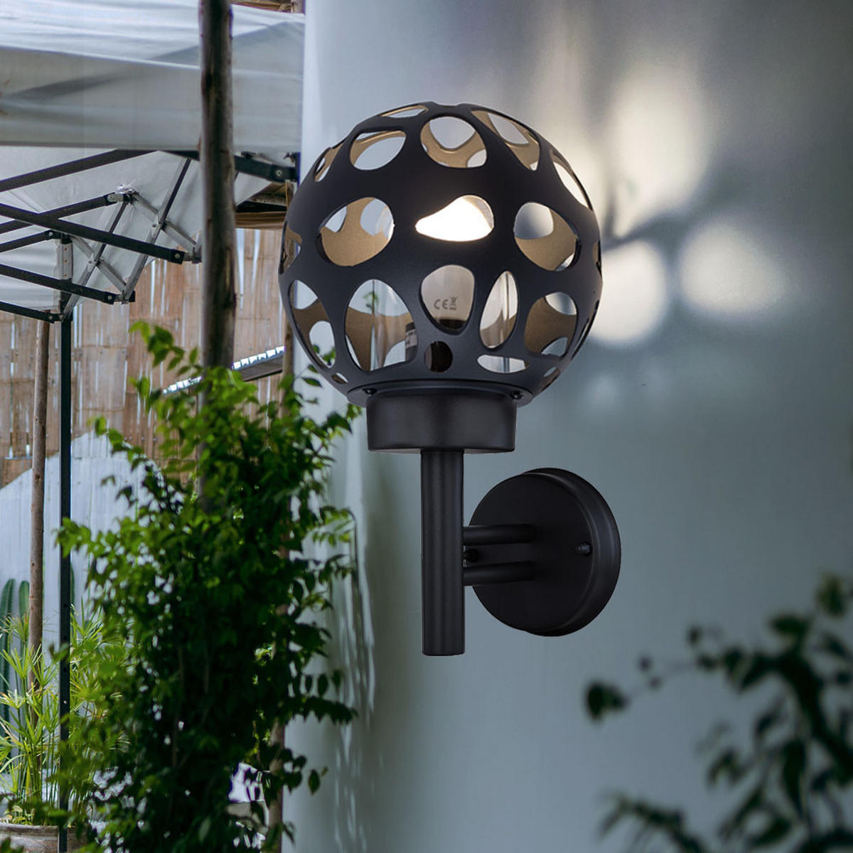 LED AUSSENLEUCHTE Edelstahl Anthrazit - Anthrazit, Metall (22.5/20/32.7cm) - Globo Lighting