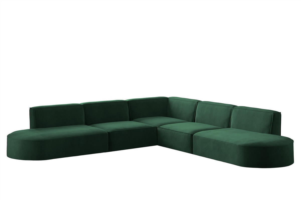 ECKSOFA Palma In Noel - Grün, Holzwerkstoff/Textil (276/276cm) - Fun Möbel