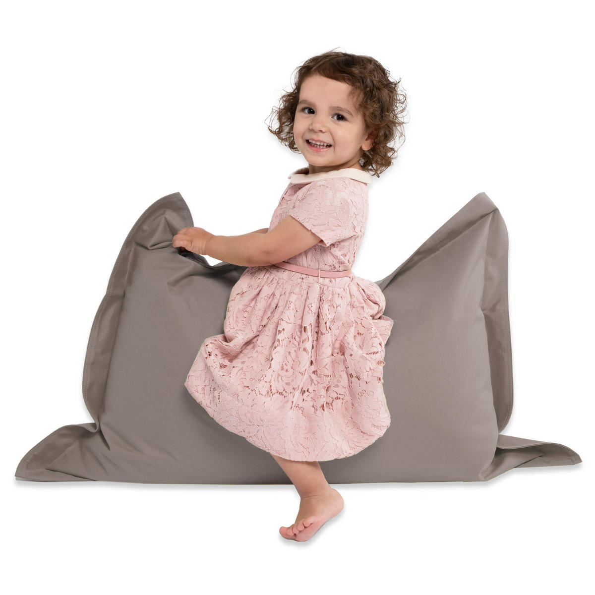 SITZSACK XXL 2er Set "Square" + "BeBi" - Beige, Textil (140/25/180cm) - Green Bean