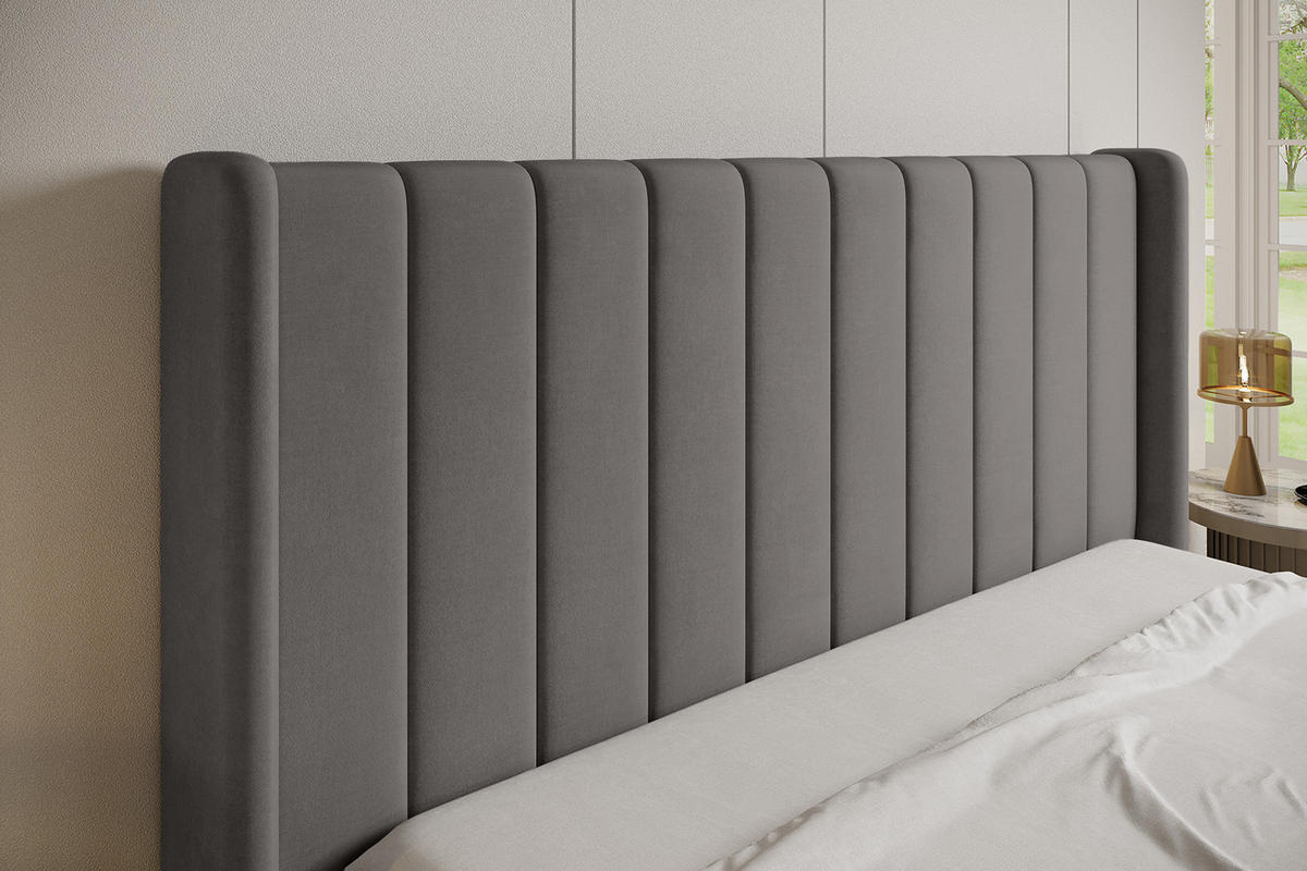 POLSTERBETT PAMBRIA 140x200 cm, Grau - Silberfarben, Textil (200/140cm) - Fedve