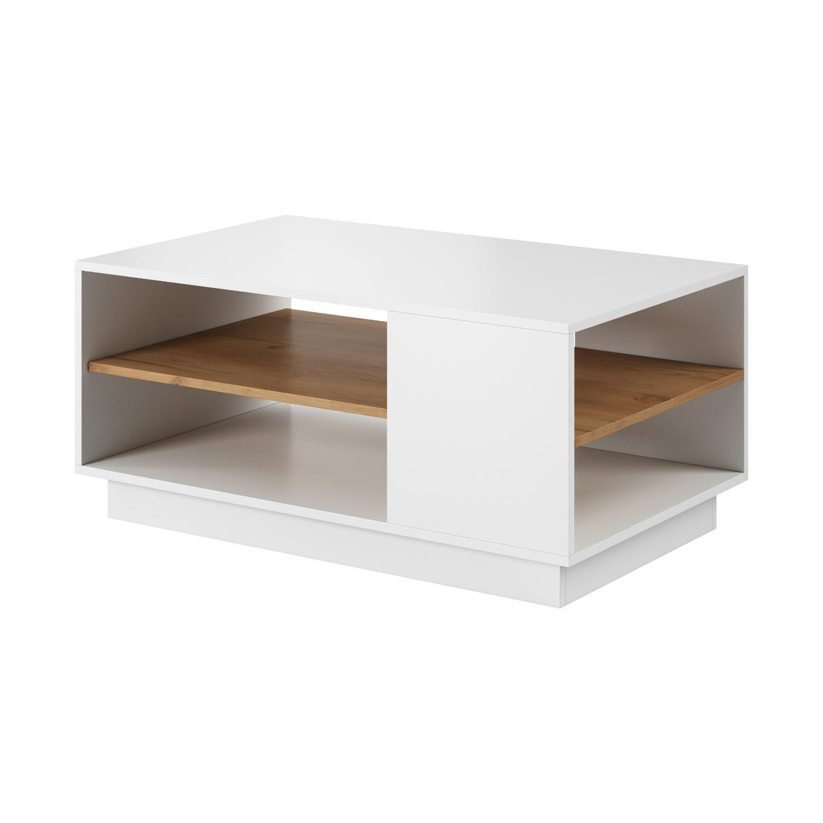 COUCHTISCH ETNE STO1 ABS-Kante Eiche Weiß - Weiß, Holzwerkstoff (100/60/46cm) - Komodee