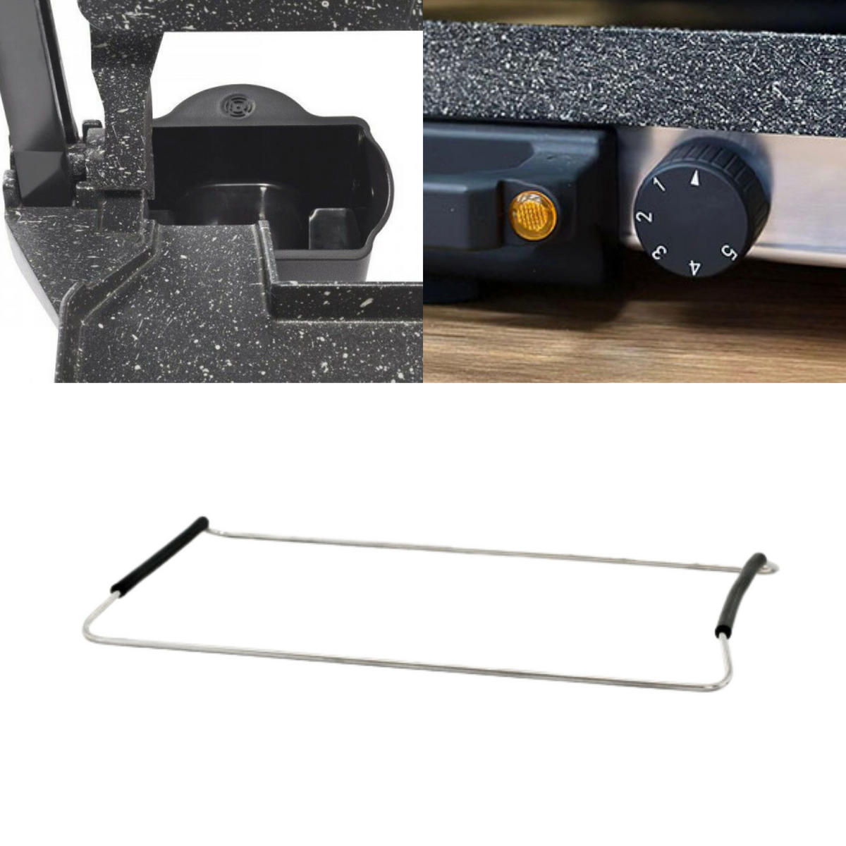 KONTAKTGRILL 3 in 1 Multigrill Granit mit Kasserolle - Grau, Metall (22.8/9/34.8cm)