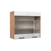 VISEĆI ORMAR S STAKLENIM VRATIMA Fame-Line Bijela Seoska 80 cm - hrast medunac/bijela, drvni materijal (80/72/34.1cm) - Vicco