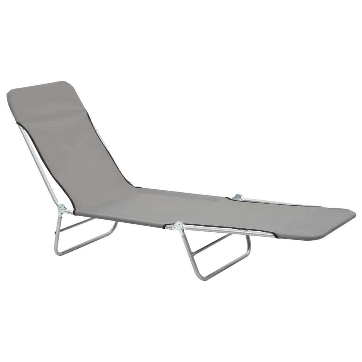 KLAPPLIEGEN 2 Stk. Stahl und Stoff Grau - Grau, Textil (56/24.5/182cm) - furnicato