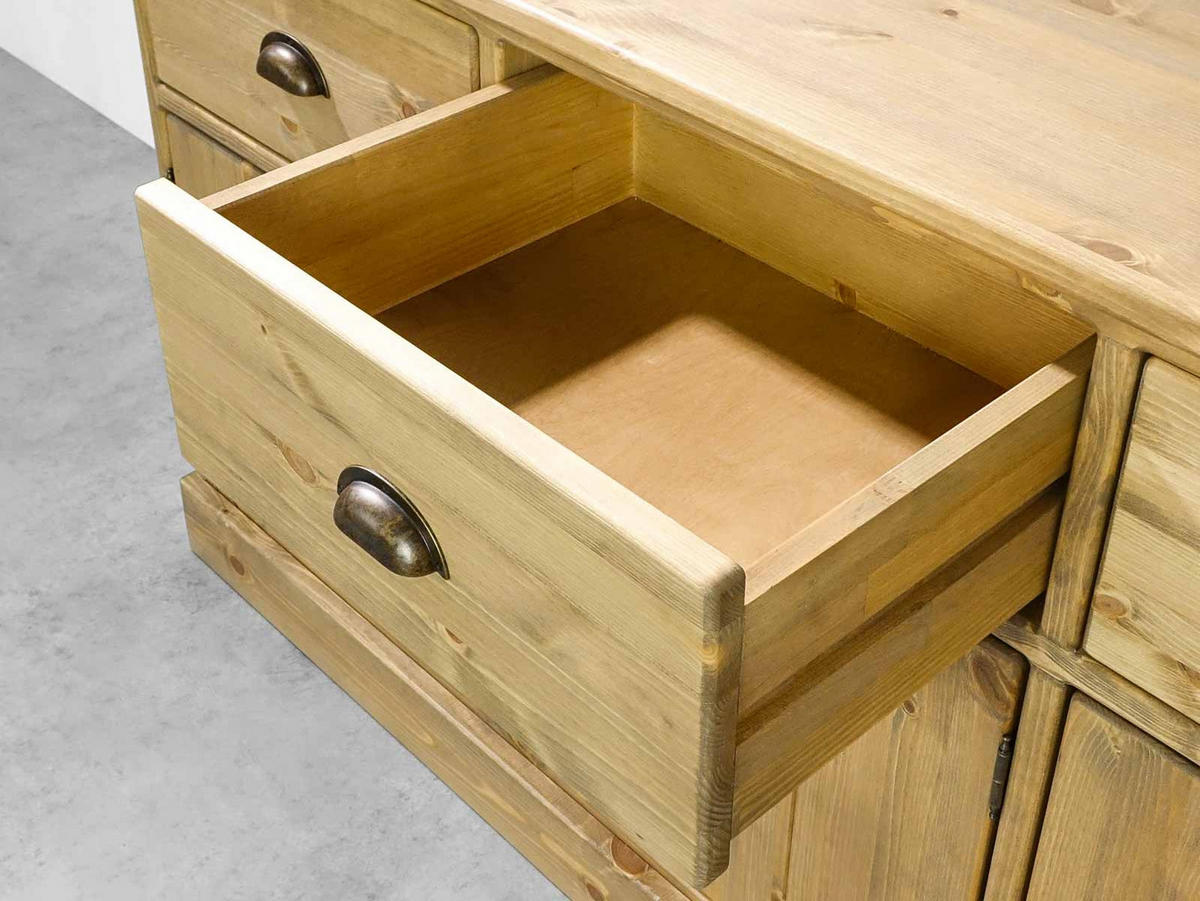 KOMMODE aus Massivholz Dakota 3 - Hellbraun, Holz (152/80/46cm) - Seart