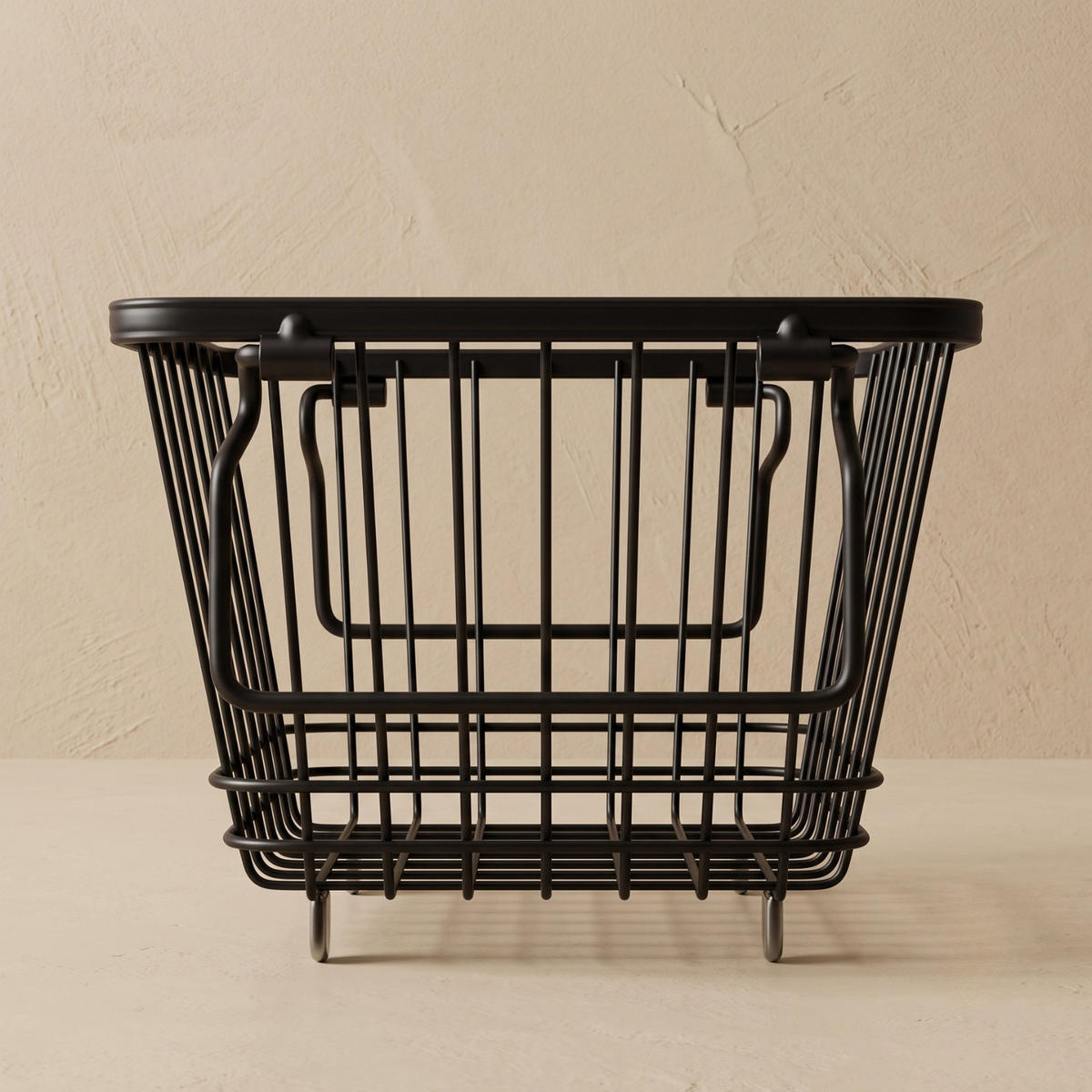 OBSTKORB Metall mit Griffen Schwarz 34/18/14 cm - Schwarz, Metall (14cm) - AROMELIO