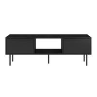 LOWBOARD Mirka, Schwarz, Push to Open System, Minimalistisch - Schwarz, Holzwerkstoff/Metall (130/47/35cm) - Dancan