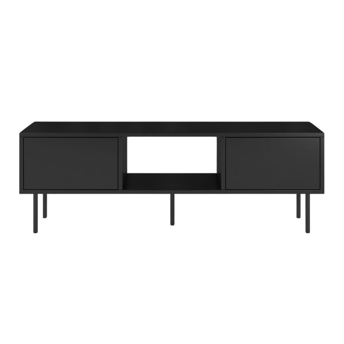 LOWBOARD Mirka, Schwarz, Push to Open System, Minimalistisch - Schwarz, Holzwerkstoff/Metall (130/47/35cm) - Dancan