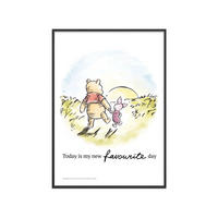 POSTER mit Rahmen Disney - Winnie the Pooh - Friendship Sunset - Multicolor/Schwarz, Holz/Papier (70/100cm) - Poster&Frame