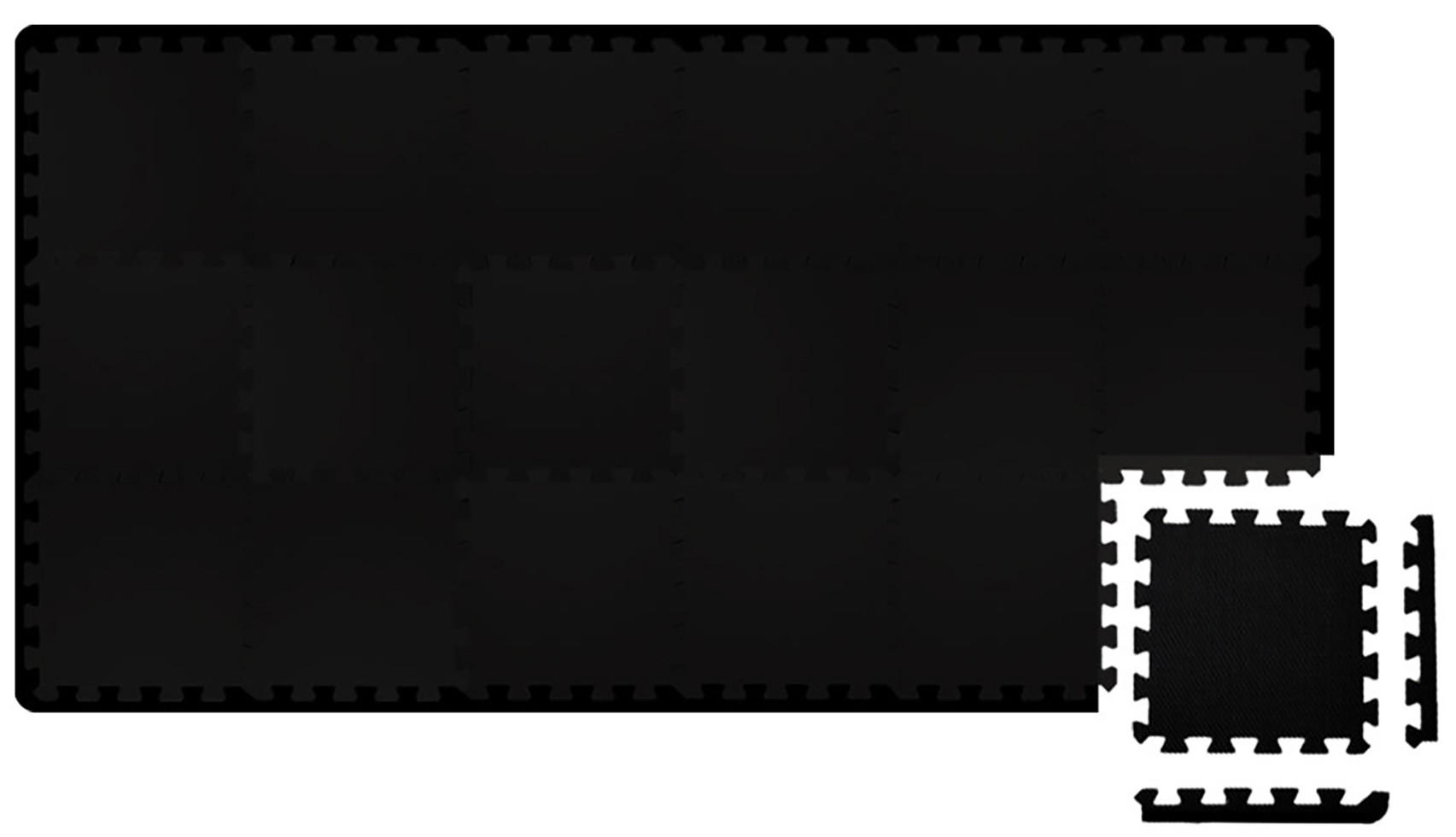 BODENSCHUTZMATTE 30x30x1 cm, Schwarz, 36er Set - Schwarz, Kunststoff (30/30cm) - eyepower