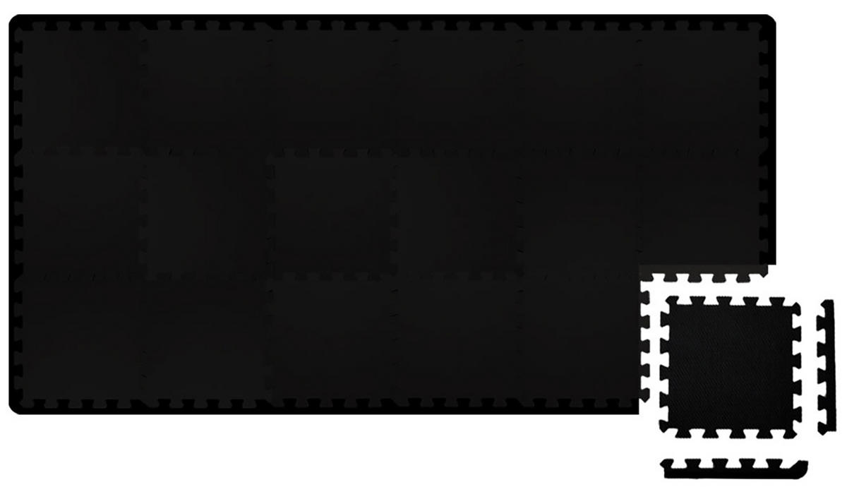 BODENSCHUTZMATTE 30x30x1 cm, Schwarz, 36er Set - Schwarz, Kunststoff (30/30cm) - eyepower