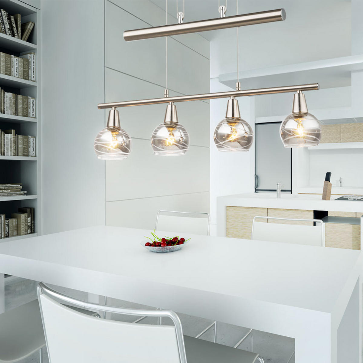 LED HÄNGELEUCHTE Metall Glas Grau - Grau, Glas (60/10/160cm) - Globo Lighting