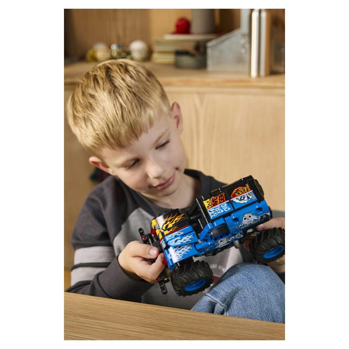 KLEMMBAUSTEINE Monster Jam Grave Digger - Technic Feuer und Eis - Rot, Kunststoff (19.1/7.2/26.2cm) - Lego