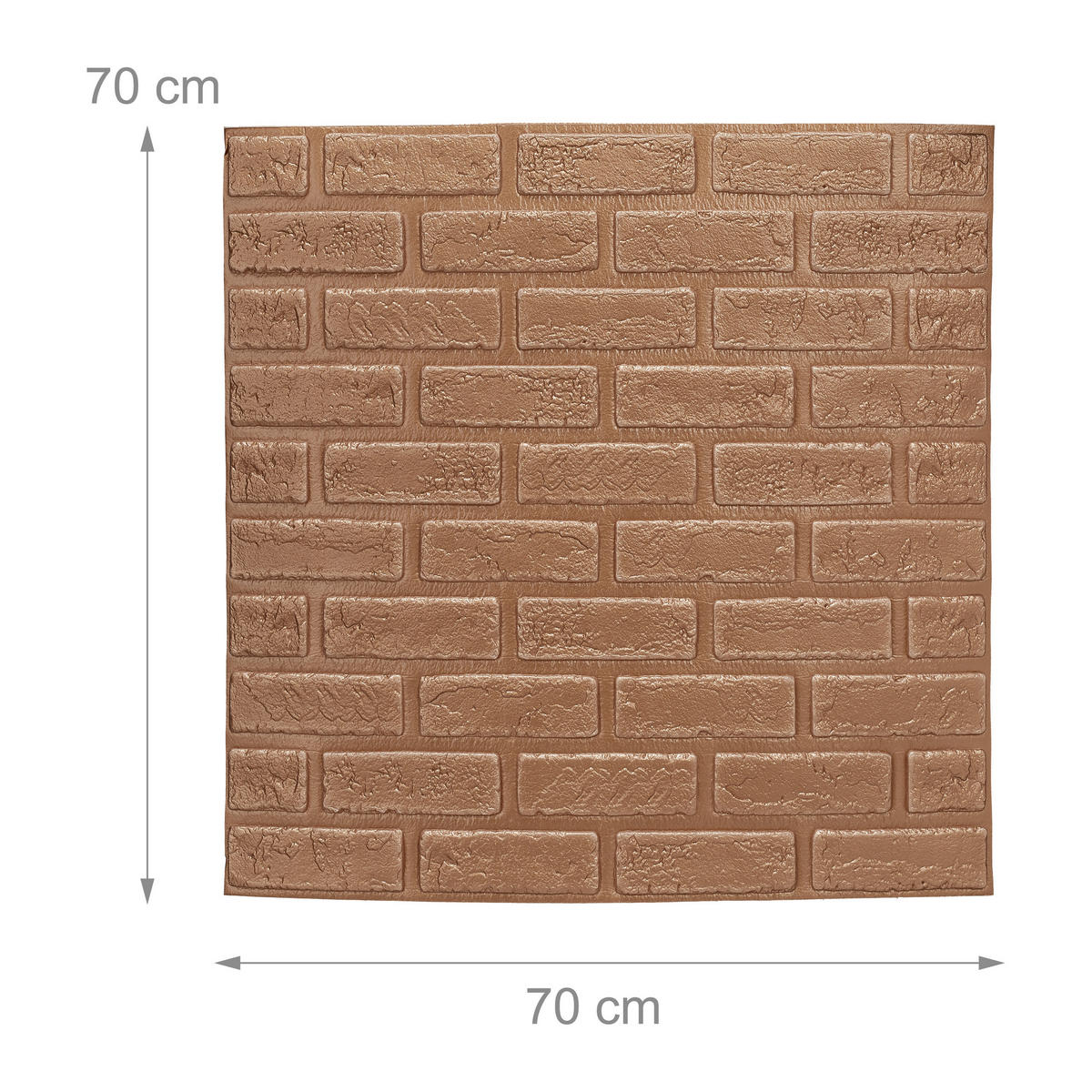 10XSTĚNOVÉ panely - měděná, textil/plast (0.5/70/70cm) - Relaxdays