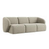 3-SITZER SOFA Bouclé Stoff Grau - Taupe/Schwarz, Holzwerkstoff/Kunststoff (244/75/94cm) - Makamii