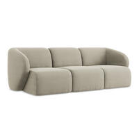 3-SITZER SOFA Bouclé Stoff Grau - Taupe/Schwarz, Holzwerkstoff/Kunststoff (244/75/94cm) - Makamii