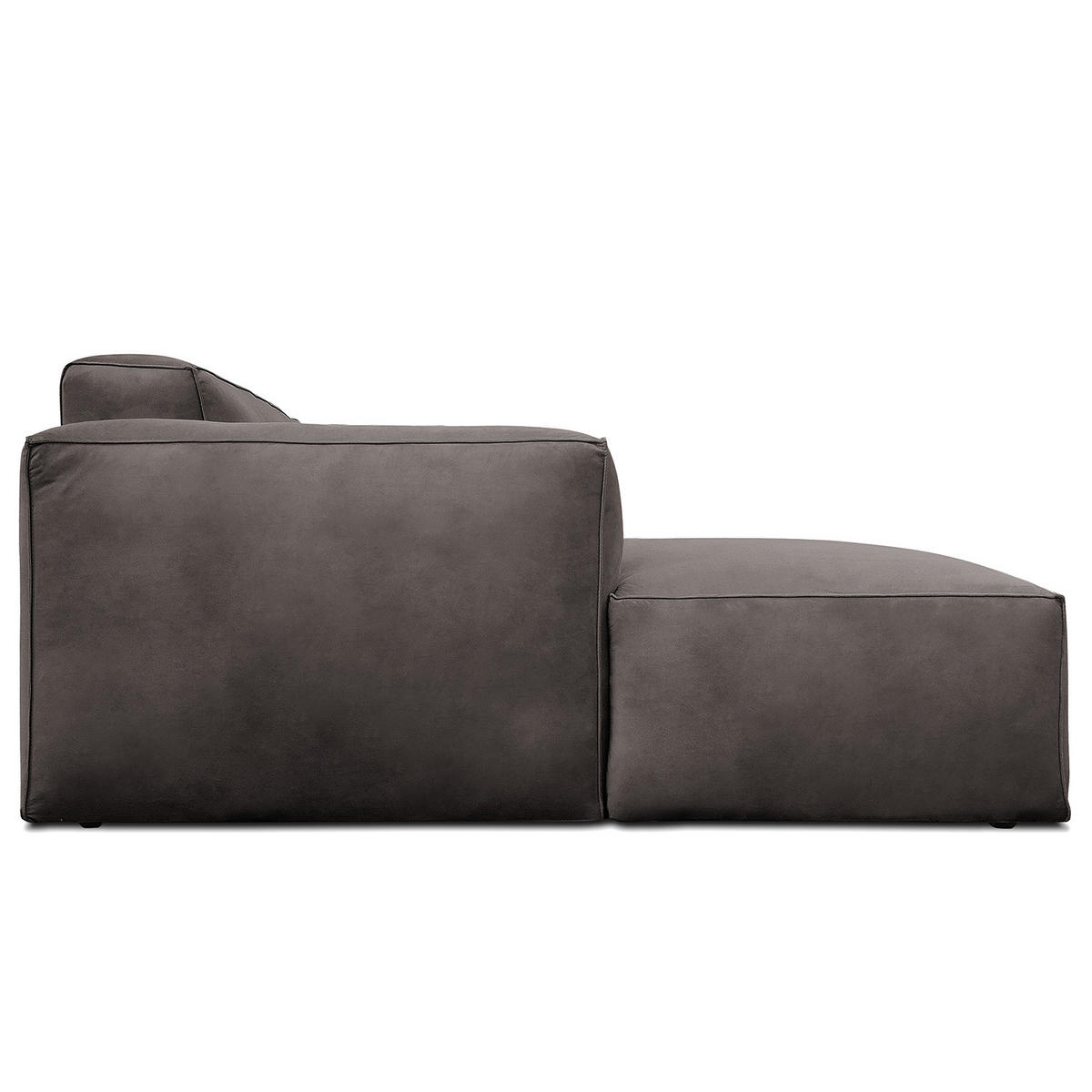 ECKSOFA mit Longchair - Graubraun/Schwarz, Kunststoff/Textil (345/170cm) - home24