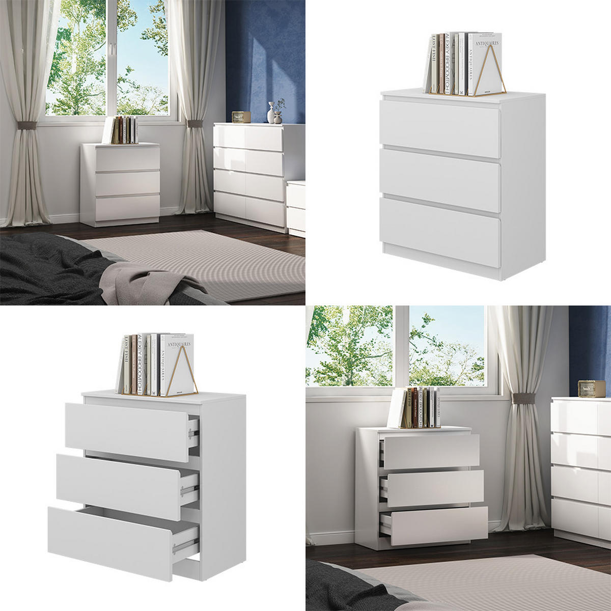 KOMMODE Calisto Weiß 70 x 78.5 cm - Weiß, Holzwerkstoff (39/78.5/70cm) - Vicco