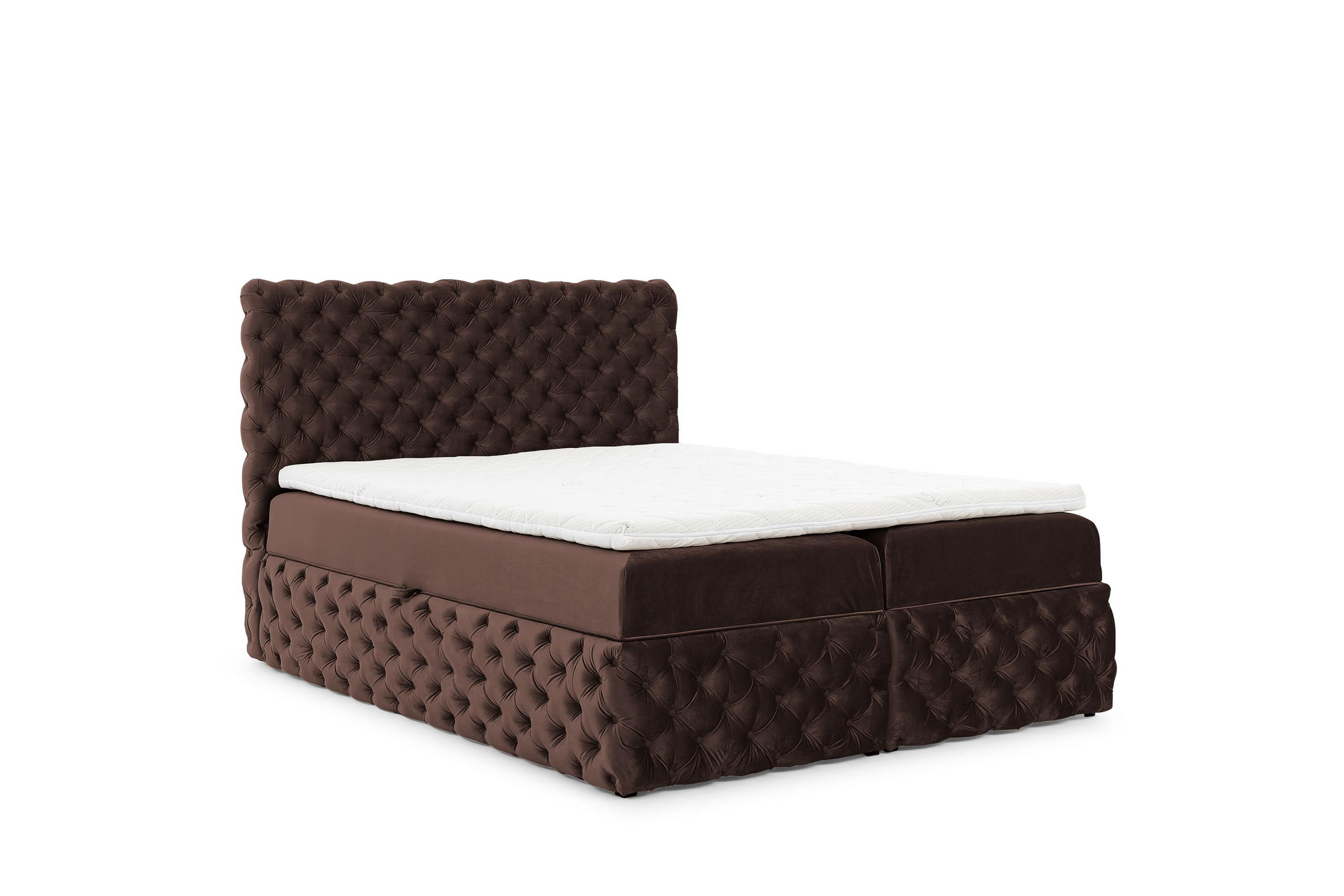 BOXBETT mit zwei Stauraum 120x200 cm in Braun - Braun, Textil (120/200cm) - Home Collective
