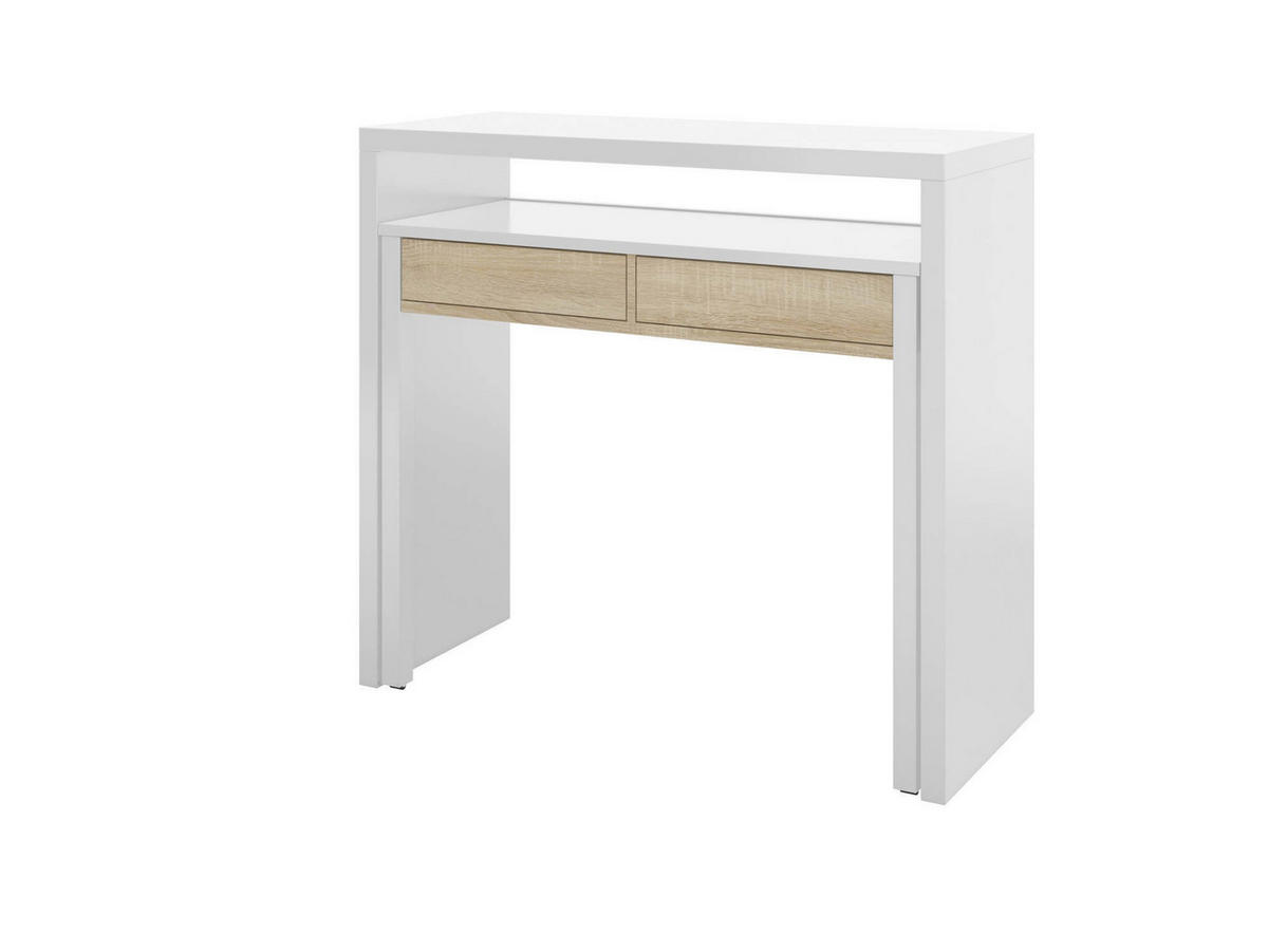 SCHREIBTISCH Weiß, Eiche 36/98.5/87.5 cm - Eichefarben/Weiß, Holzwerkstoff (36/98.5/87.5cm) - DMORA