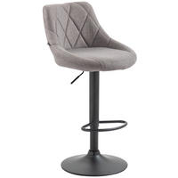 BARHOCKER Stoff grau - Schwarz/Grau, Textil/Metall (46/83/49cm) - CLP