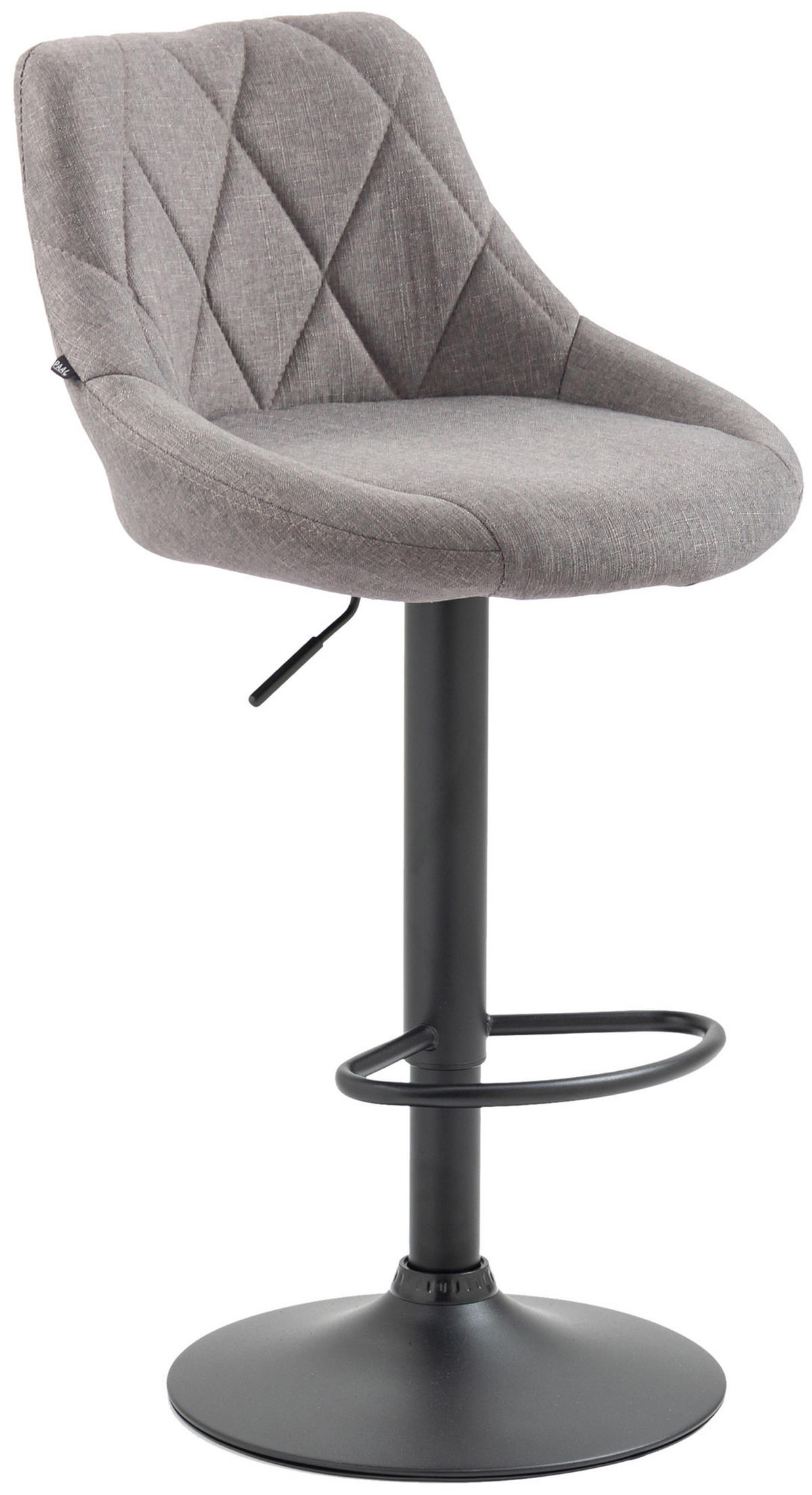 BARHOCKER Stoff grau - Schwarz/Grau, Textil/Metall (46/83/49cm) - CLP