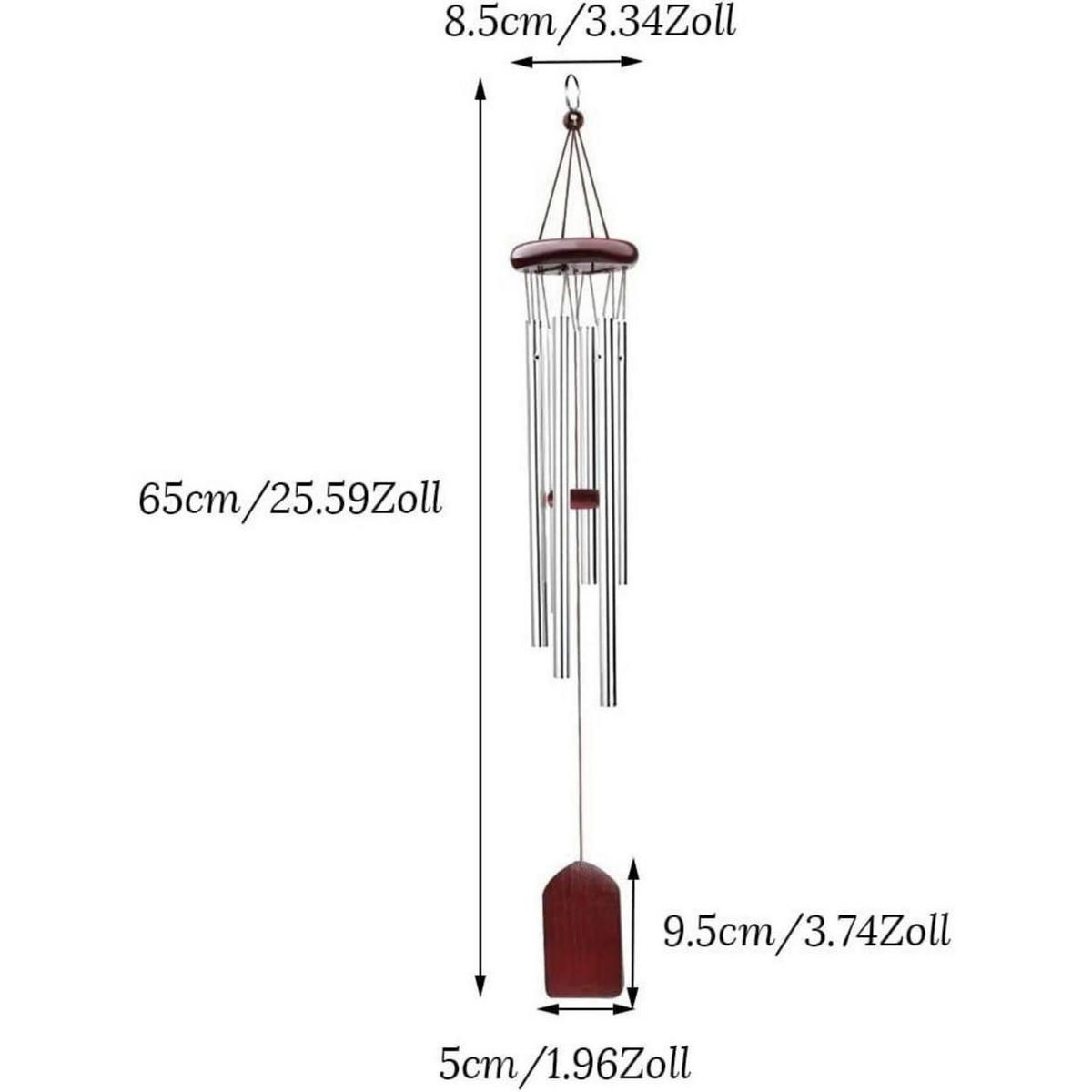 WINDSPIEL Aluminiumlegierung 65 cm Rotbraun - Braun, Metall (8.5/8.5/65cm)