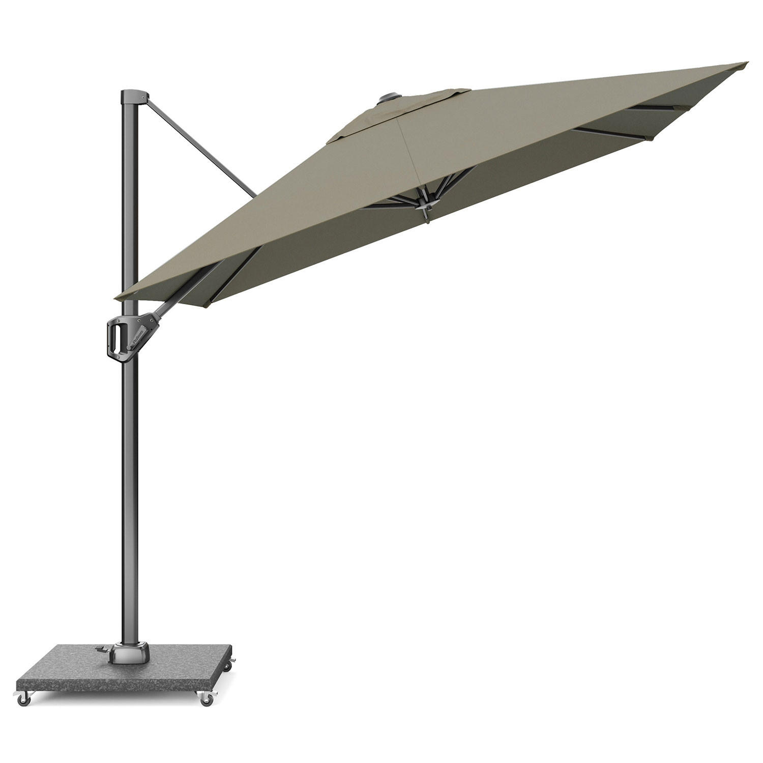 AMPELSCHIRM eckig 2.5 x 2.5 m Voyager T¹ Basic 360° kippbar taupe/anthrazit - Taupe, Metall (250/250cm) - Platinum