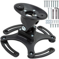 BEAMER-DECKENHALTERUNG Universal, Lochabstände 120 - 235 mm,schwarz - Schwarz, Metall (12/0.2/23.5cm) - tectake