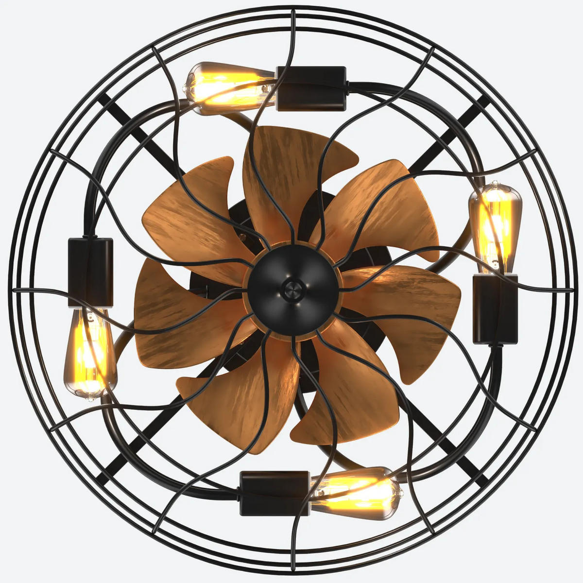 DECKENVENTILATOR DE-16317 20 Zoll Industrie mit Käfig & 7 Flügeln Schwarz - Schwarz, Kunststoff/Metall (50.8/50.8/25cm) - ComfortXL