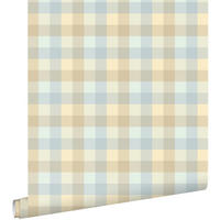 TAPETE Karomuster 50 x 900 cm - Blau, Papier (50/0.1cm) - ESTAhome