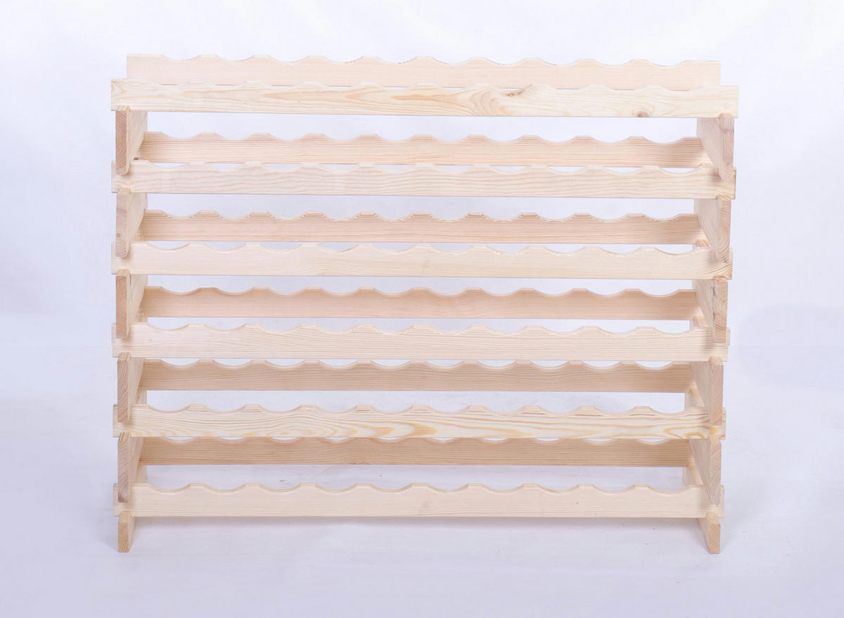 WEINREGAL VINOTECA FLEX PRO HxBxT 79x103x28cm 60 Flaschen auf 6 Ebenen Natur unbehandelt - Naturfarben, Holz (103/79/28cm) - PROREGAL