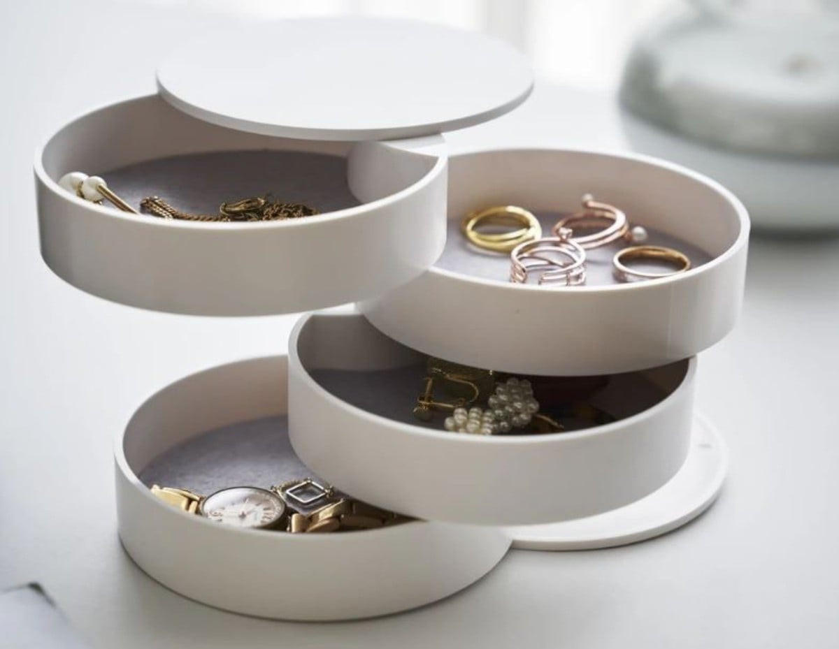 SCHMUCKKÄSTCHEN 4 Ebenen - 10/10/10 cm - Weiß, Kunststoff (10/10/10cm) - Yamazaki