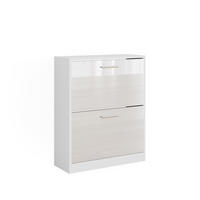 SCHUHSCHRANK Gizmo Weiß Hochglanz 59 x 72.5 cm 2 Fächern - Weiß Hochglanz, Holzwerkstoff (59/72.5/22cm) - Vicco