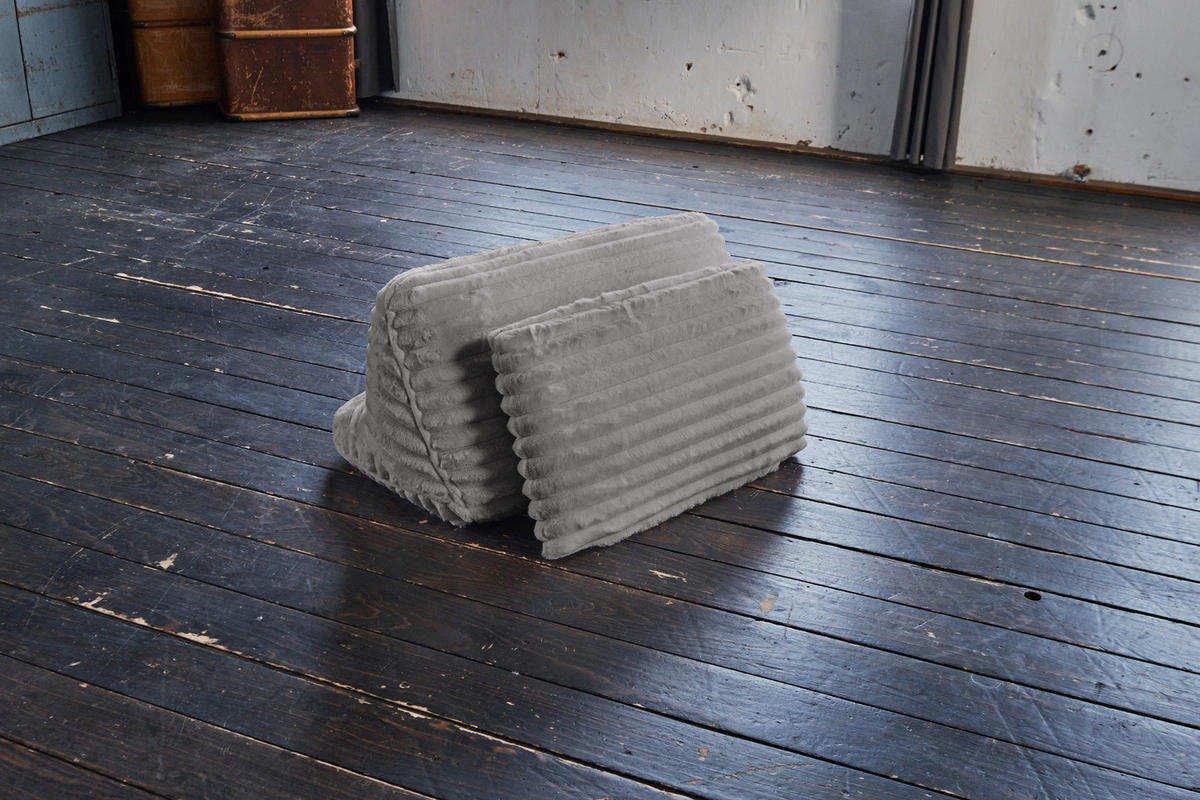 RÜCKENKISSEN WIOLO SOFT Grau Cord - Grau, Textil (83/46cm) - KAWOLA