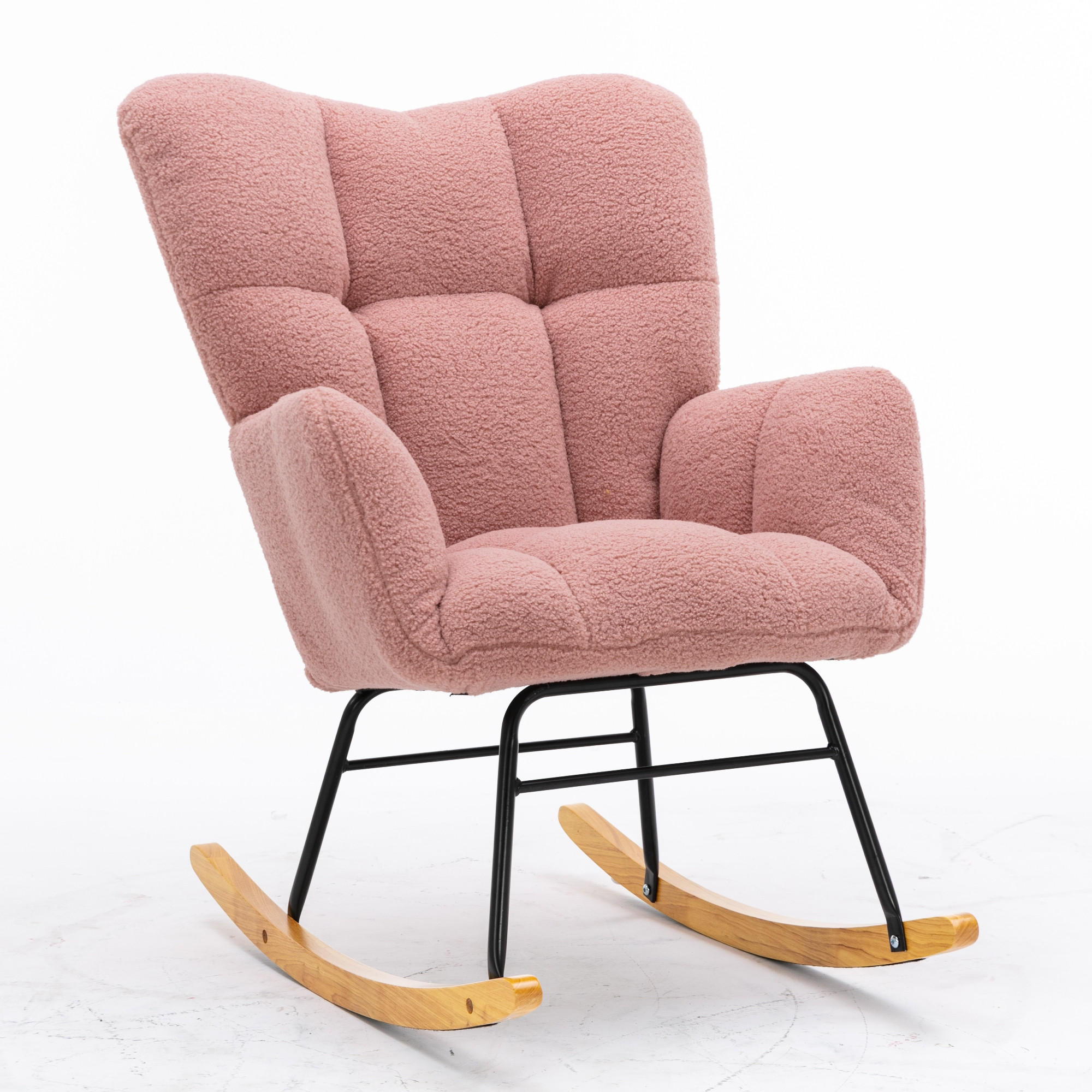 SCHAUKELSTUHL 89/70/95 cm Rosa Teddy - Rosa, Textil (70/95/80cm) - Oxeza
