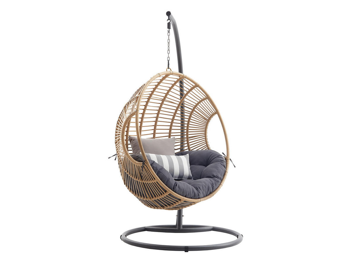 HÄNGESESSEL Nora - Beige, Metall (104/197/69cm) - MIRJAN24