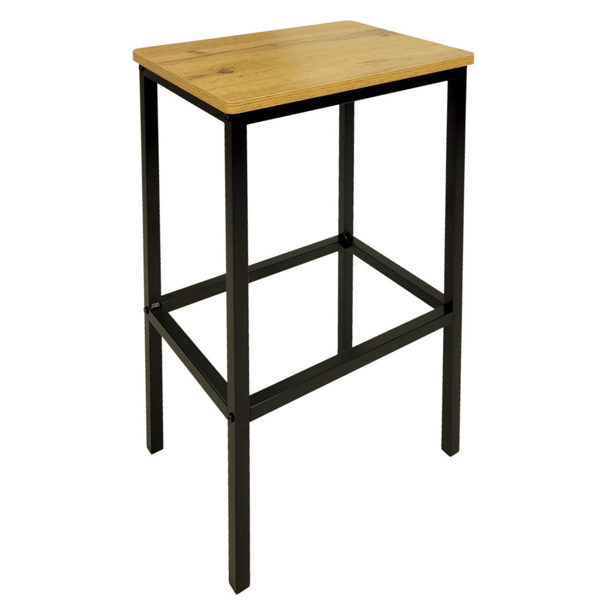 BARHOCKER Holzoptik Metall Eichefarben Schwarz stabil 65 cm - Eichefarben, Holzwerkstoff/Metall (40/65/30cm) - Begryf