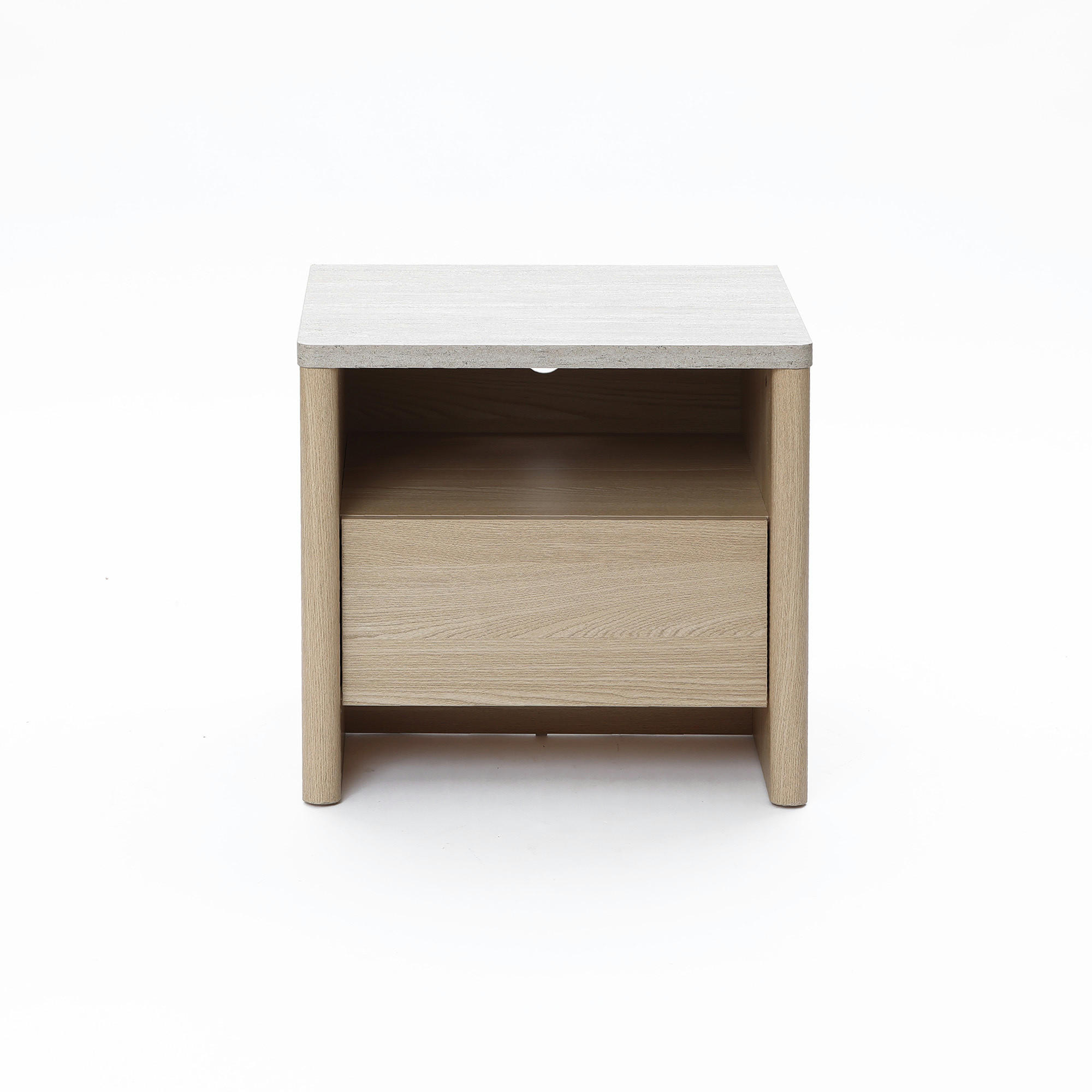 NACHTTISCH Modern mit 1 Schublade & offenem Fach, Holzoptik | B53 x T45 x H50 cm - Braun, Holzwerkstoff (53/50/45cm) - Hometopia