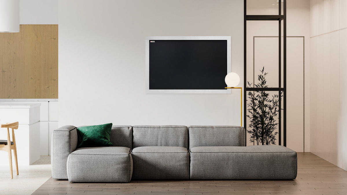 KREIDETAFEL mit weißem Holzrahmen 90x60cm - Schwarz, Holz (90/60/2cm) - ALLboards