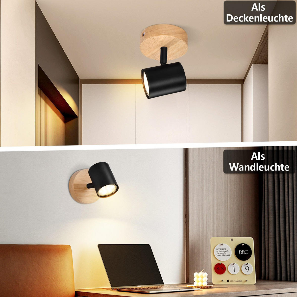 STRAHLER Magdeburg 1-flammig 9.2/9.2/13.5 cm - Schwarz, Metall (9.2/9.2/13.5cm) - Nettlife
