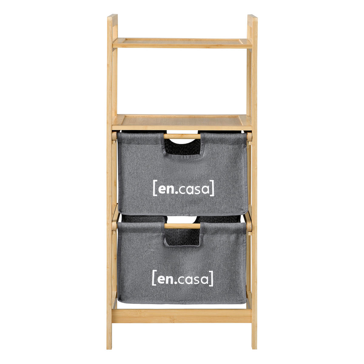 BADEZIMMERREGAL Evijärvi - Naturfarben, Holz/Textil (44/96/34cm) - [en.casa]