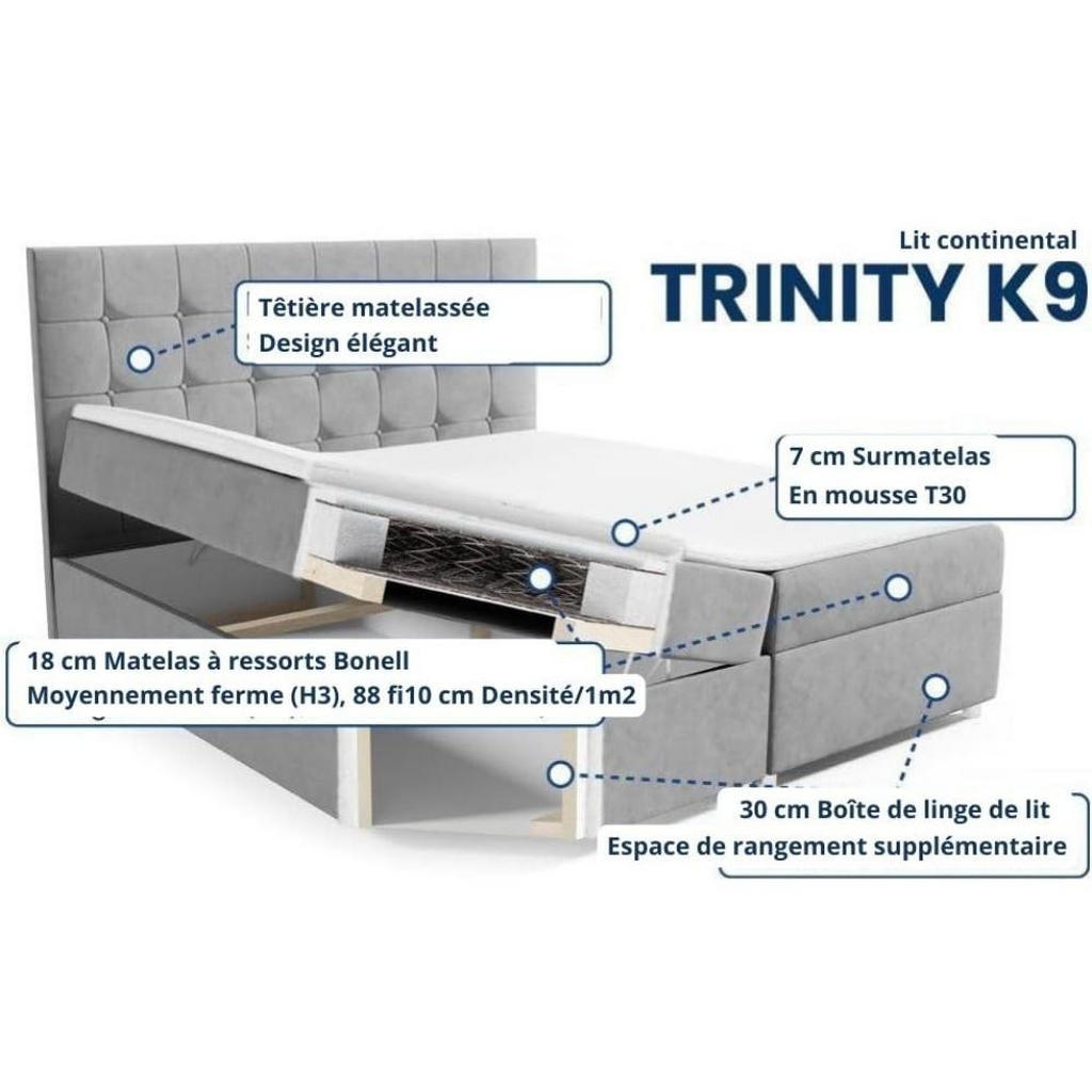 Thumbnail - Best For Home Boxbett, Grün, Textil, Höhe ca. 18 cm, Rechteckig, 180x200 cm, Schlafzimmer, Betten, Boxspringbetten