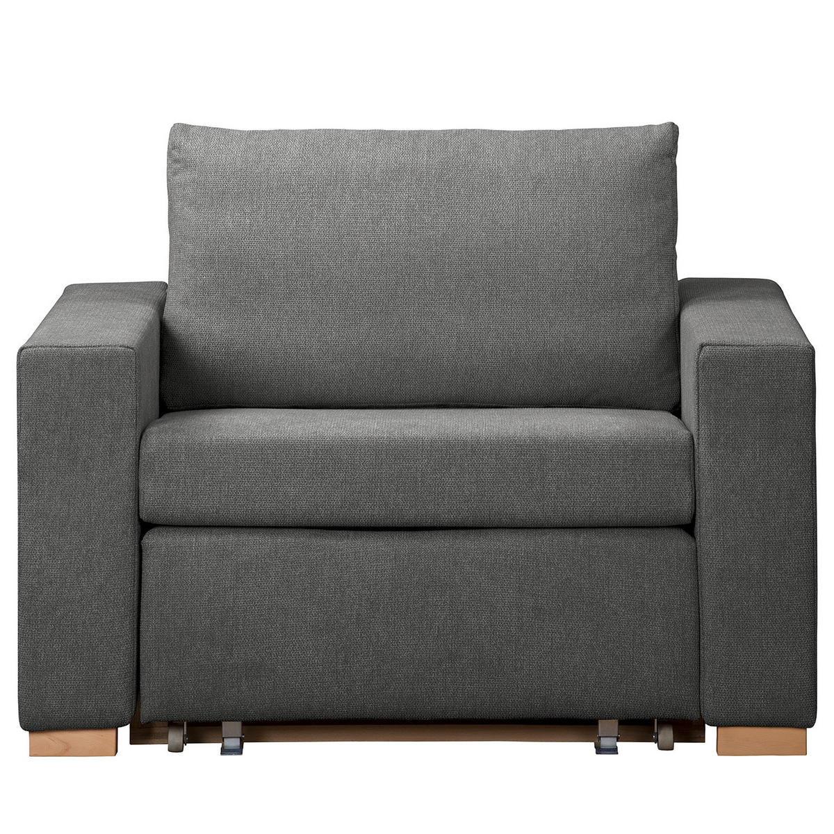 SCHLAFSESSEL - Graubraun/Buchefarben, Buchenholz/Textil (110/90/90cm) - home24