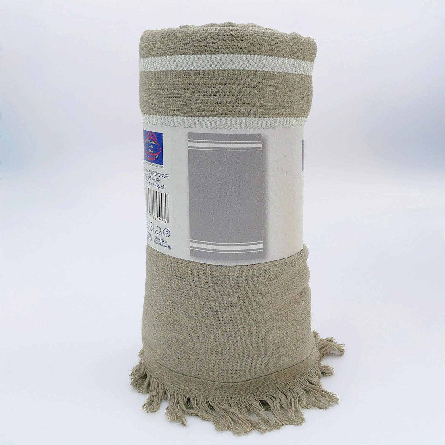 HAMAMTUCH mit Frottee gefüttert Beige 90x170 340g/m² - Karibik Taupe - Beige, Textil (170/90cm) - LE COMPTOIR DE LA PLAGE