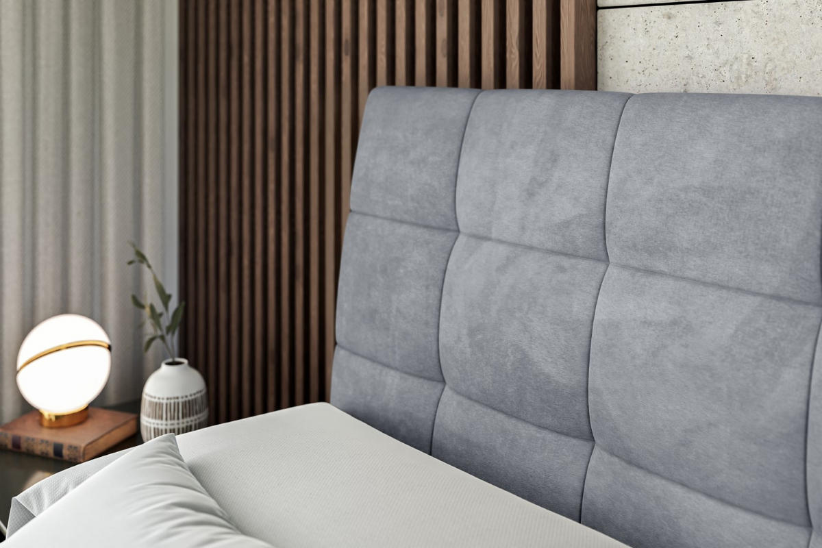 BOXSPRINGBETT BRUGO KING - 160 x 200 - H3/H4 - Grau - Grau, Holzwerkstoff (160/200cm) - ALTDECOR