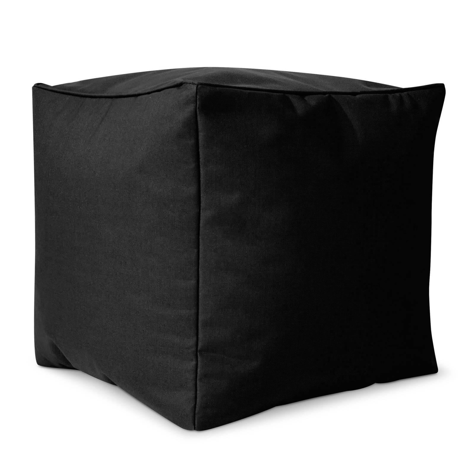 SITZSACK-HOCKER Pouf "Cube" 40x40x40cm - Schwarz, Textil (40/40/40cm) - Green Bean