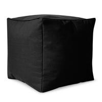SITZSACK-HOCKER Pouf "Cube" 40x40x40cm - Schwarz, Textil (40/40/40cm) - Green Bean